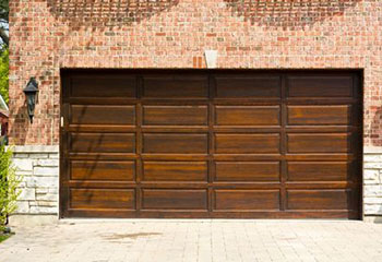 A view on a wooden garage door